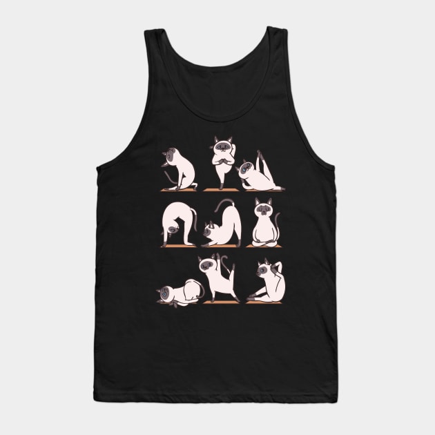 Siamese Cat Yoga Tank Top by huebucket